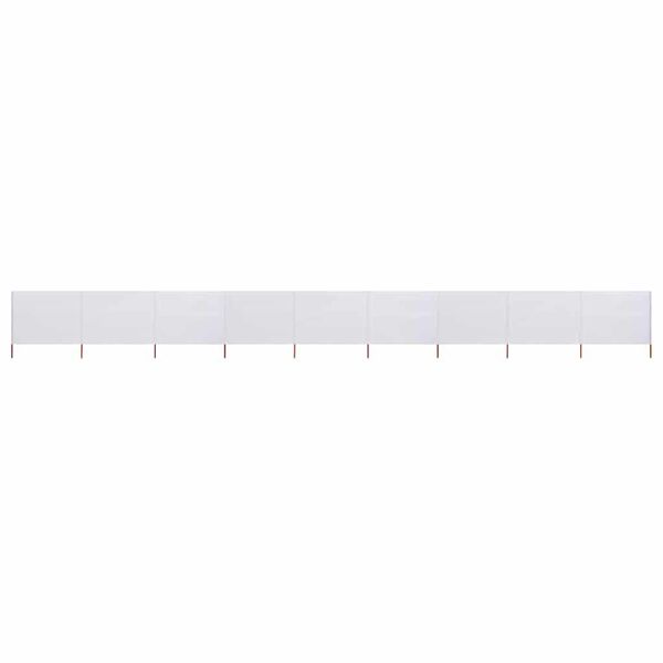 vidaXL Paravent 9 panneaux Tissu 1200 x 120 cm Blanc sable