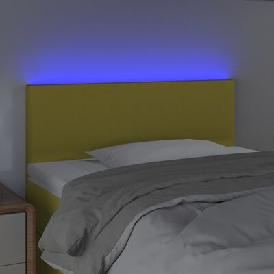 vidaXL Tête de lit à LED Vert 90x5x78/88 cm Tissu