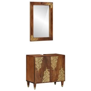 vidaXL Ensemble de Meubles de Salle de Bain 2 pc Marron miel