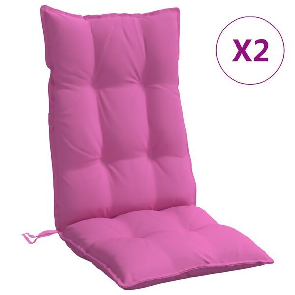 vidaXL Coussins de chaise &agrave; dossier haut lot de 2 rose tissu oxford