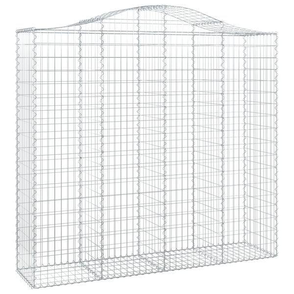 vidaXL Panier de gabions arqu&eacute; 200x50x180/200 cm Fer galvanis&eacute;