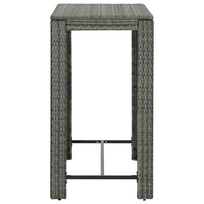 vidaXL Jeu de bar de jardin 5 pcs avec accoudoirs Résine tressée Gris