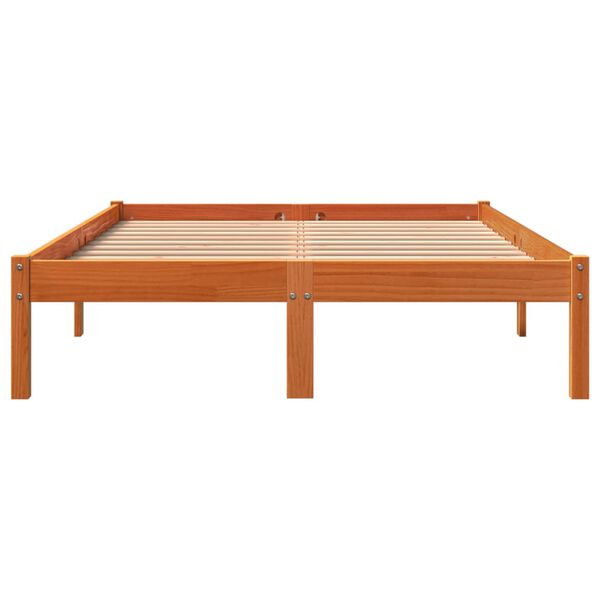 vidaXL Cadre de lit sans matelas cire marron 120x190cm bois pin massif