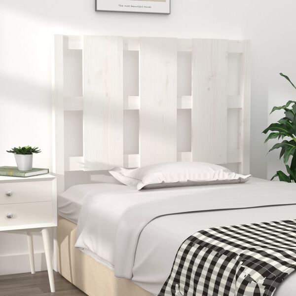 vidaXL T&ecirc;te de lit blanc 105,5x4x100 cm bois massif de pin