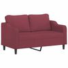 vidaXL Ensemble de canap&eacute;s 3 pcs avec coussins rouge bordeaux tissu