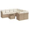 vidaXL Salon de jardin avec coussins 9 pcs beige r&eacute;sine tress&eacute;e