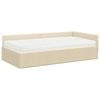 vidaXL Cadre de lit d'angle avec matelas Autre 2 pcs Cr&egrave;me tissu