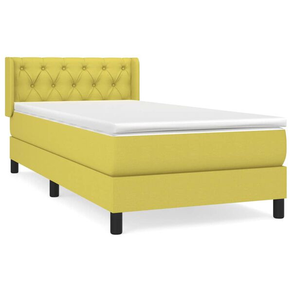 vidaXL Sommier &agrave; lattes de lit avec matelas Vert 80x200 cm Tissu