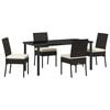 vidaXL Ensemble de salle &agrave; manger pour jardin 5 pc Noir