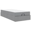 vidaXL Cadre de lit avec matelas 2 pcs Gris clair tissu