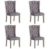 vidaXL Chaises &agrave; manger lot de 4 gris velours