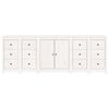 vidaXL Buffet Blanc 230x35x80 cm Bois massif de pin