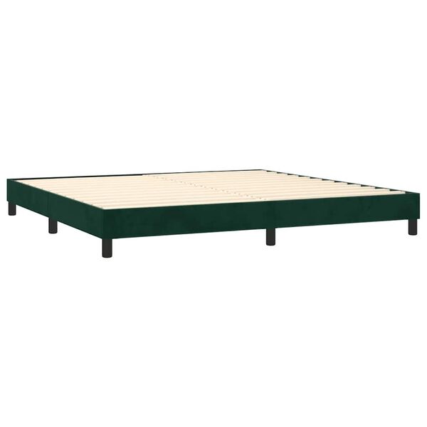 vidaXL Sommier &agrave; lattes de lit et matelas Vert fonc&eacute; 200x200cm Velours