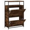 vidaXL Armoire &agrave; chaussures ch&ecirc;ne fum&eacute; 75x34x112 cm bois d'ing&eacute;nierie