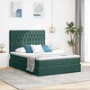 vidaXL Lit avec rangement et matelas Vert fonc&eacute; 140 x 200 cm Velours