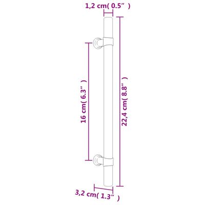 vidaXL Poignées d'armoire 10 pcs argenté 160 mm acier inoxydable