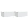 vidaXL Cabinet de chevet mural 2 pi&egrave;ces Blanc 49 x 34,5 x 20 cm