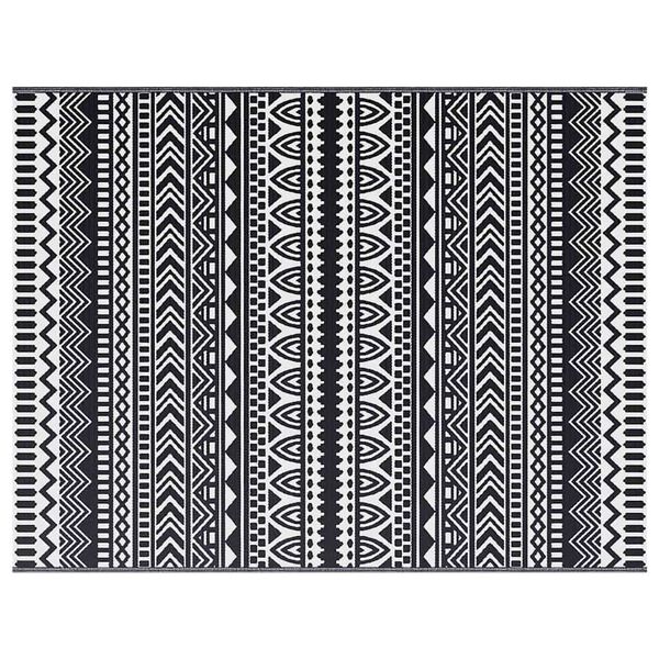 vidaXL Tapis d'ext&eacute;rieur G&eacute;om&eacute;trique ARAKIL Noir et Blanc 400 &times; 300 cm