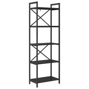 vidaXL &Eacute;tag&egrave;re 5 niveaux 56 x 34 x 171 cm Bois d'ing&eacute;nierie Ch&ecirc;ne noir