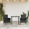 vidaXL Chaises de jardin avec coussins lot de 2 noir r&eacute;sine tress&eacute;e