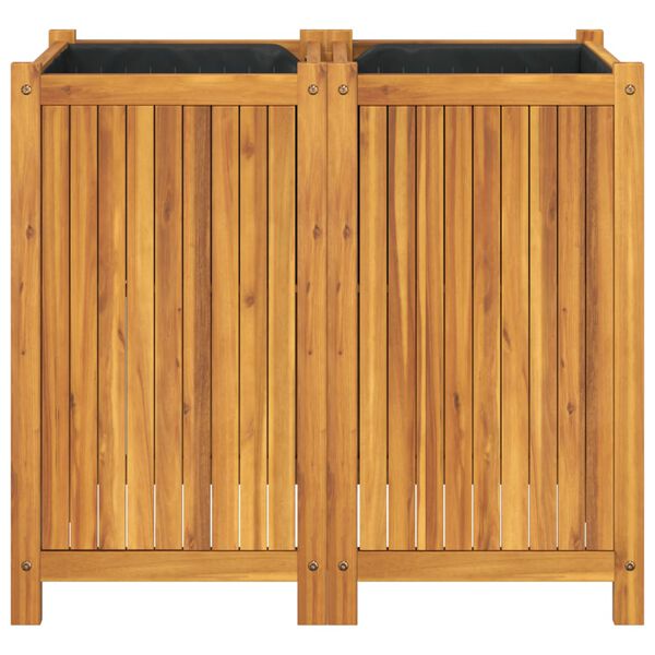 vidaXL Jardini&egrave;re avec doublure 84x42x75 cm bois massif d'acacia