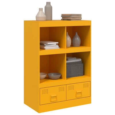 vidaXL Buffet jaune moutarde 67x39x95 cm acier