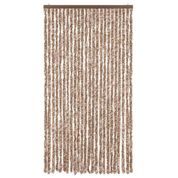 vidaXL Rideau anti-mouches beige et marron foncé 100x230 cm chenille