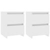 vidaXL Tables de chevet 2 pcs Blanc 30x30x40 cm Bois d'ing&eacute;nierie