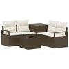 vidaXL Ensemble de Canap&eacute;s 6 pc Marron et cr&egrave;me blanche
