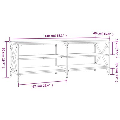 vidaXL Meuble TV chêne marron 140x40x50 cm bois d'ingénierie