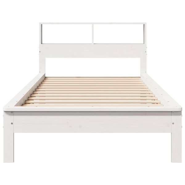 vidaXL Lit biblioth&egrave;que sans matelas blanc 75x190cm bois de pin massif