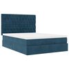 vidaXL Cadre de lit ottoman avec matelas bleu fonc&eacute; 140x190 cm velours
