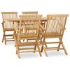 vidaXL Ensemble &agrave; manger d'ext&eacute;rieur 5pcs Bois solide de teck