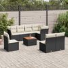 vidaXL Salon de jardin 9 pcs avec coussins noir r&eacute;sine tress&eacute;e