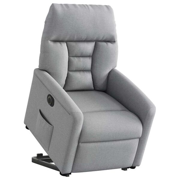 vidaXL Fauteuil inclinable &eacute;lectrique gris clair tissu