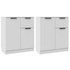 vidaXL Buffets 2 pcs blanc 60x30x70 cm Bois d'ing&eacute;nierie