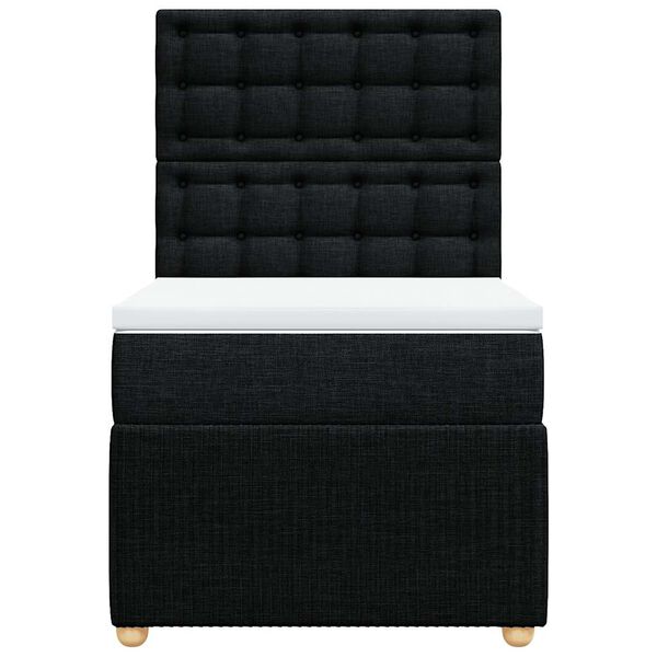 vidaXL Sommier &agrave; lattes de lit et matelas Noir 80x200 cm Tissu