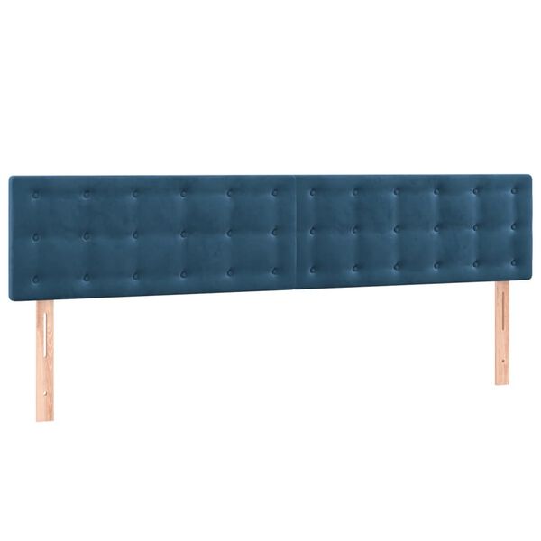 vidaXL T&ecirc;tes de lit 2 pcs Bleu fonc&eacute; 80x5x78/88 cm Velours