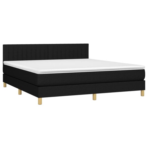 vidaXL Sommier &agrave; lattes de lit avec matelas Noir 160x200 cm Tissu