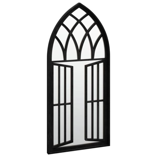 vidaXL Miroir de jardin Noir 100x45 cm Fer pour utilisation ext&eacute;rieure