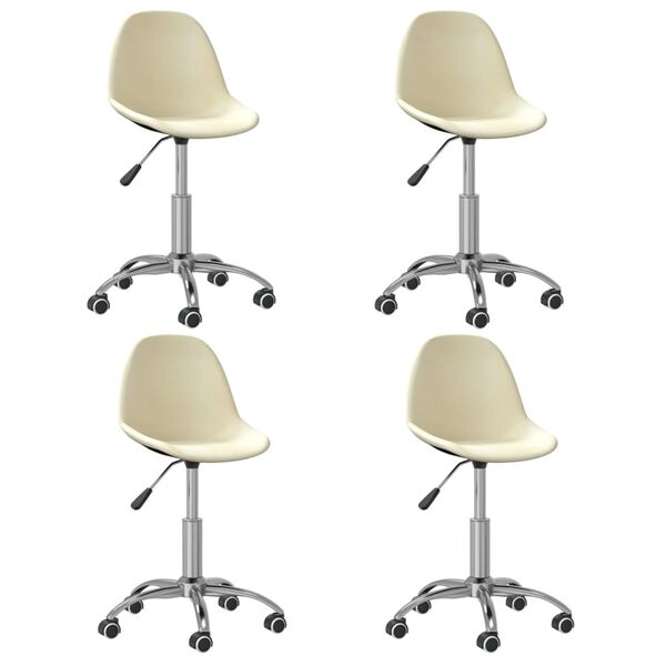 vidaXL Chaises pivotantes &agrave; manger lot de 4 Cr&egrave;me Tissu