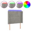 vidaXL T&ecirc;te de lit &agrave; LED Gris clair 103x16x118/128 cm Velours