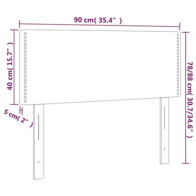 vidaXL Tête de lit à LED Noir 90x5x78/88 cm Similicuir