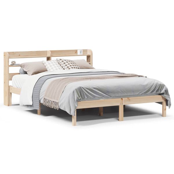 vidaXL Cadre de lit sans matelas 135x190 cm bois de pin massif