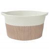 vidaXL Panier de rangement marron et blanc &Oslash;40x25 cm coton