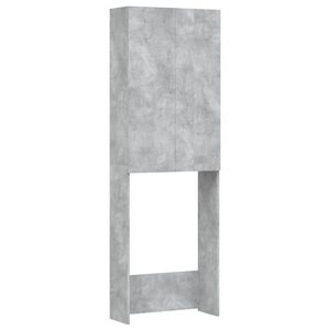 vidaXL Meuble pour machine &agrave; laver Gris b&eacute;ton 64x25,5x190 cm