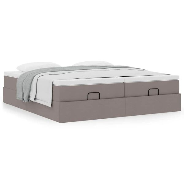 VidaXL Cadre de lit ottoman avec matelas taupe 160x200 cm tissu