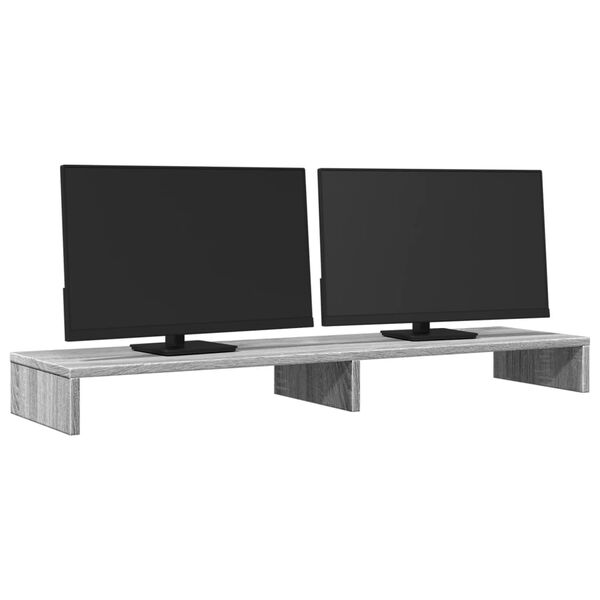 vidaXL Support de moniteur sonoma gris 100x27x10 cm bois d'ing&eacute;nierie