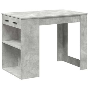 vidaXL Bureau avec tiroir et &eacute;tag&egrave;re gris b&eacute;ton bois d'ing&eacute;nierie
