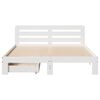 vidaXL Cadre de lit sans matelas blanc 135x190 cm bois de pin massif
